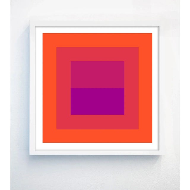 Contemporary Abstract Geometric Color Study Set of 4 Prints in Reds and Pinks - 36" X 36" For Sale - Image 3 of 8
