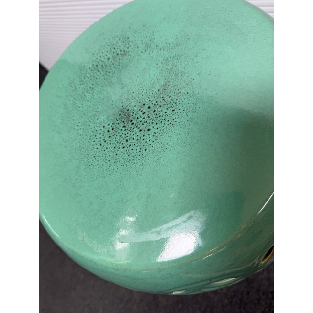 Ceramic Glazed Ceramic Outdoor Garden Stool, Turquoise For Sale - Image 7 of 12