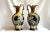 Beautiful matching pair of Austrian majolica pitchers, early 20th century, featuring a rich cobalt blue glaze with raised...