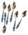 Mid 20th Century Art Deco Silver Cloisonne' Enamel Dematasse Spoons - Set of 6 For Sale