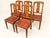 Art Deco Chairs in Carved Walnut with Studded Leather Seats, 1920s, Set of 5 For Sale - Image 3 of 11