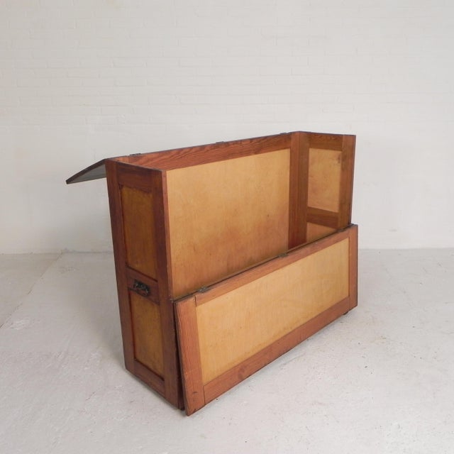 Industrial Pine School Chart Cabinet, 1930s For Sale - Image 3 of 18