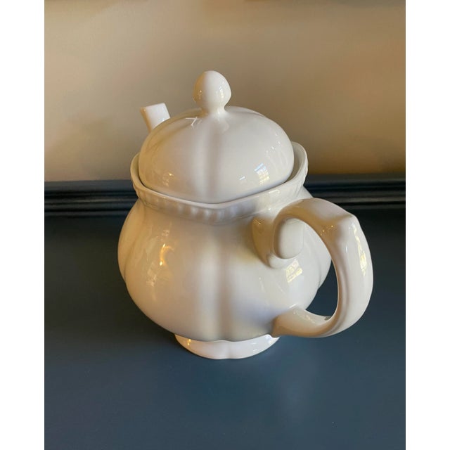 1990s Johnson Brothers in Old English White Pattern Tea Pot | Chairish