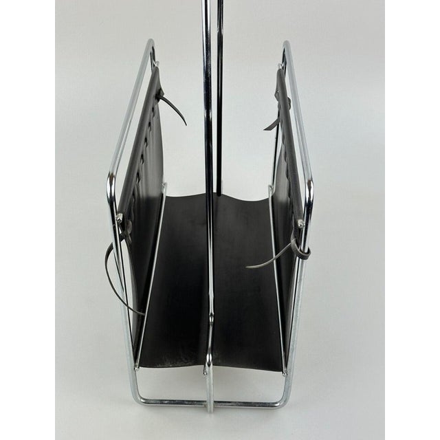 Metal Mid-Century Newspaper Stand in Metal and Teak, 1970s For Sale - Image 7 of 15