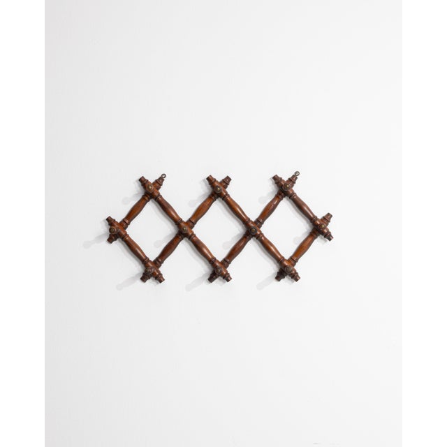 Early 20th Century French Faux Bamboo Wooden Coat Hanger Rack For Sale In Greensboro - Image 6 of 12