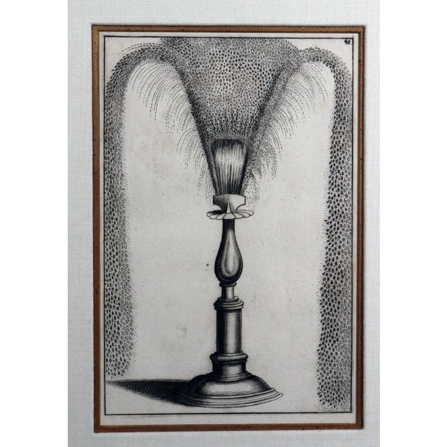 Set of Six Framed Böckler Baroque Fountain Engravings, 1664 For Sale - Image 10 of 12