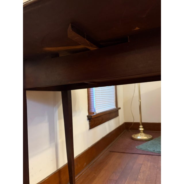 Brown Vintage Brown Wood Versatile Drop Leaf 1 Drawer End Table For Sale - Image 8 of 13