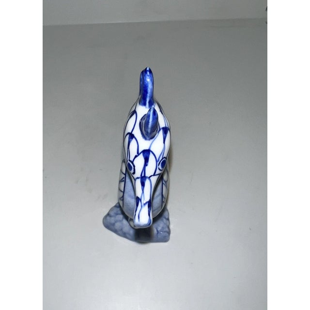 Mid-Century Modern Vintage MCM Andrea by Sadek Blue & White Seahorse Fishnet Porcelain Vintage Figurine For Sale - Image 3 of 5