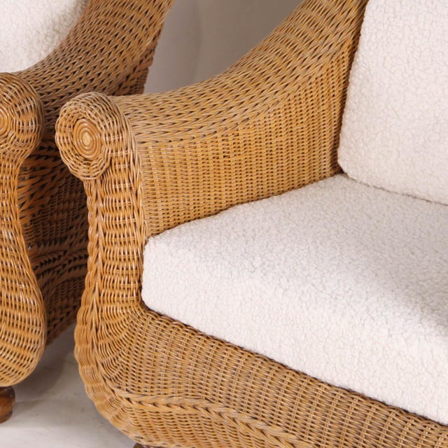 Vintage Wicker Armchairs, 1970s, Set of 2 For Sale - Image 12 of 18
