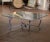 Metal Crackle Glass Coffee Table on Polished Iron Base For Sale - Image 7 of 11