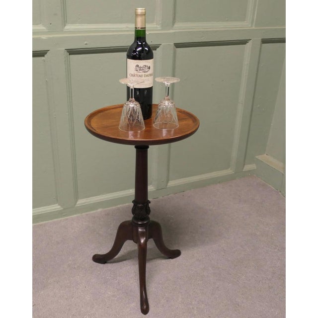 Wood Antique Victorian Wine Table with Three Footed Base, 1900 For Sale - Image 7 of 8