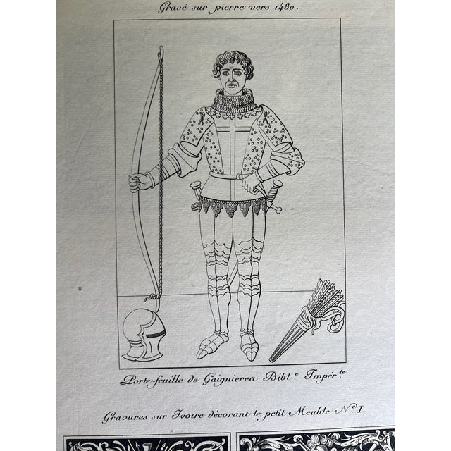 Illustration Mid 19th Century Etching Reproduction of Monument for Guillaume Le May by Nicolas Xavier Willemin For Sale - Image 3 of 5