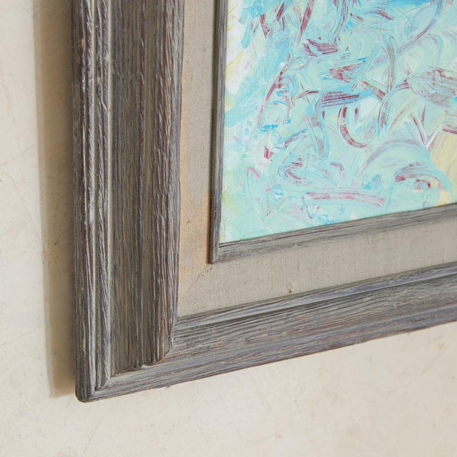Textile Vintage Oil on Canvas Abstract Expressionist Painting For Sale - Image 7 of 8