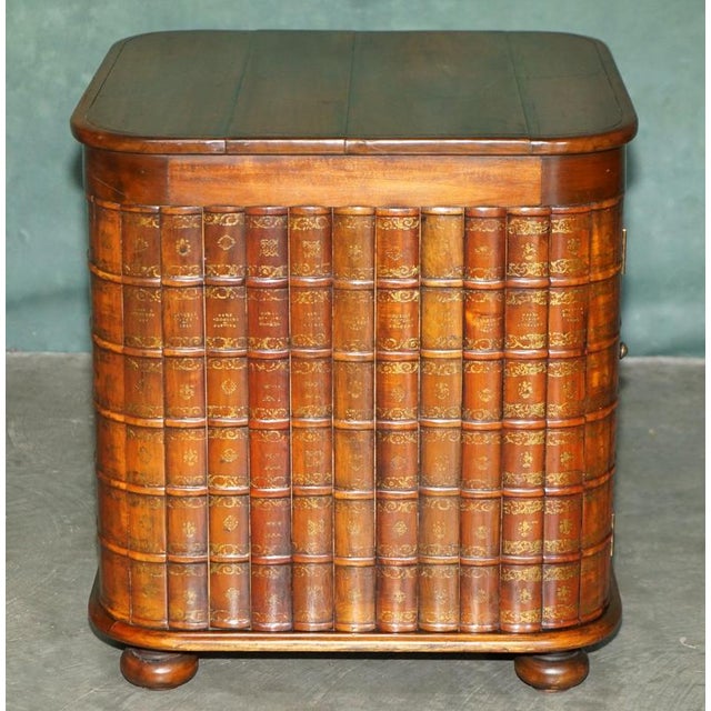 Faux Book Fronted Hardwood Library Side Cabinets by Theodore Alexander, Set of 2 For Sale - Image 18 of 18