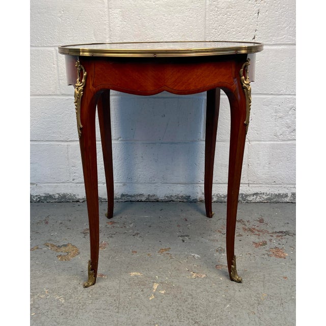 Antique French Bronze and Rouge Marble Side Table For Sale - Image 4 of 11