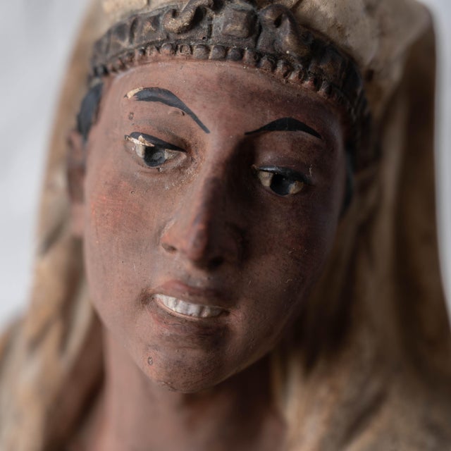 French Orientalist Polychrome Plaster Bust, Circa 1880 For Sale - Image 10 of 14