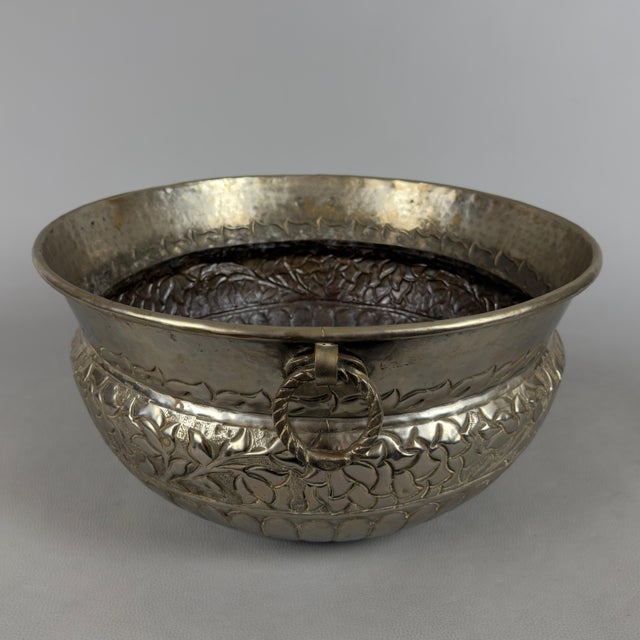 Large Vintage Silver-Plated Brass Cachepot, 1960s For Sale - Image 4 of 13