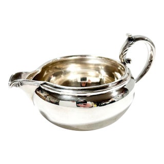 Vintage Reed & Barton Silverplate Gravy Boat With Scroll Handle For Sale