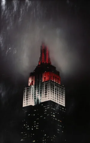 NYC Empire State Building in Fog, Charles Bah Photograph