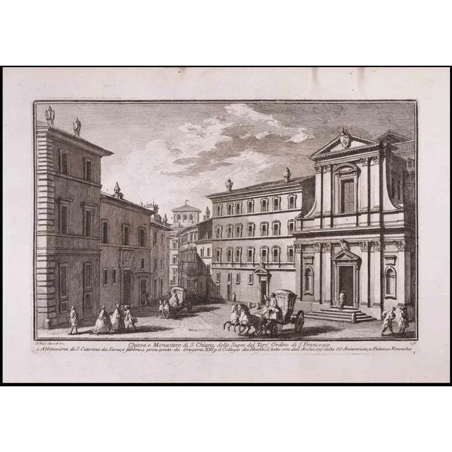 Chiesa e Monastero di S. Chiara is an original black and white etching of the Late 18th century realized by Giuseppe Vasi....