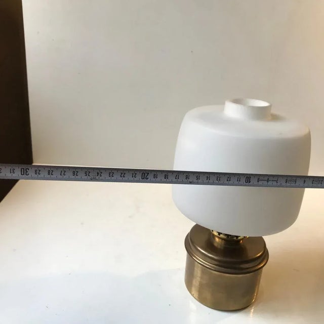 Oil Table Lamp in Brass and Opaline Glass by Hans Agne Jakobsson for Hans-Agne Jakobsson AB Markaryd, 1960s For Sale - Image 6 of 7