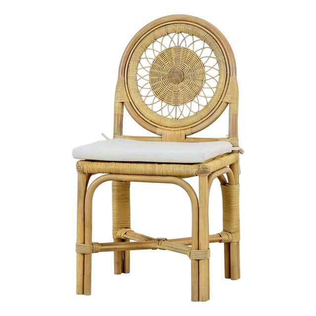 Bohemian Rattan Side Chair For Sale