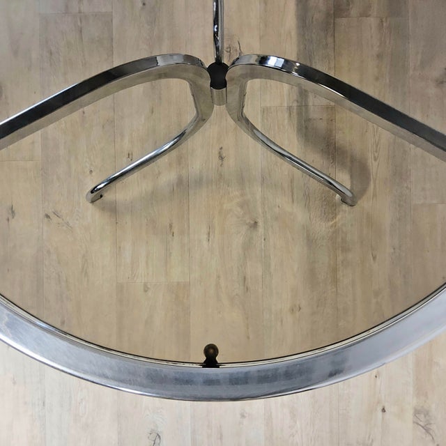 Vintage Italian Chrome and Glass Dining Table and Chairs by Gastone Rinaldi for Rima, 1950s, Set of 5 For Sale - Image 10 of 18