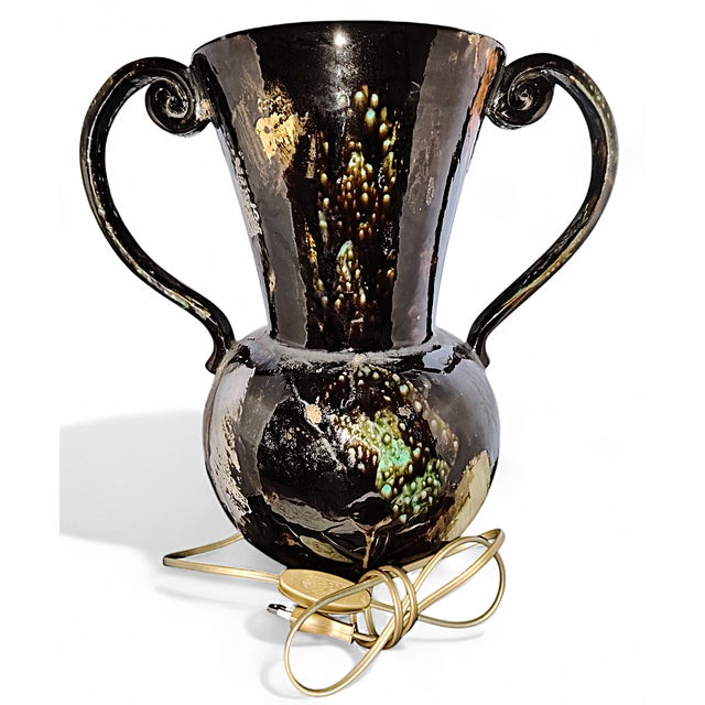 Black Vintage Vase Lamp from Françoise REA, 1950s For Sale - Image 8 of 8