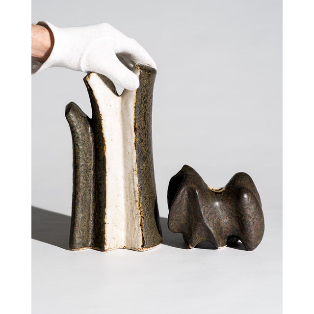Brutalist Sculptural Studio Ceramic Vessels by Ingeborg Zenker & Gerburg Karthausen, Germany, 1970s-1980s, Set of 3 For Sale - Image 3 of 18