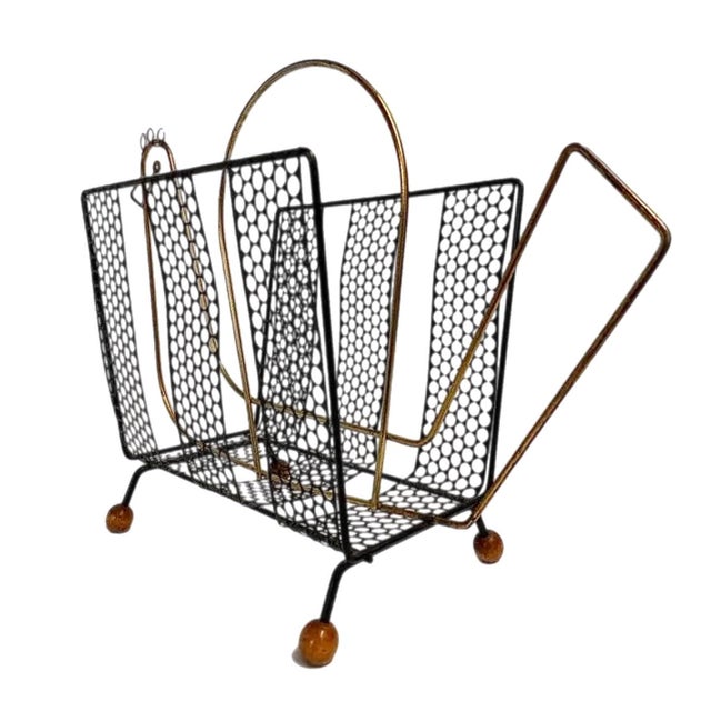 Elegant, Whimsical, Mid Century Frederick Weinberg insp. Minimalist Figural Magazine Holder of Rooster or Chicken Period...