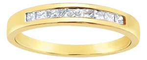 Quarter Carat Princess Cut Diamond Wedding Band, Size 6