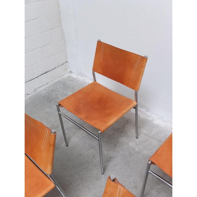 SE06 Chairs in Natural Leather by Martin Visser for 't Spectrum, 1967, Set of 8 For Sale - Image 9 of 18