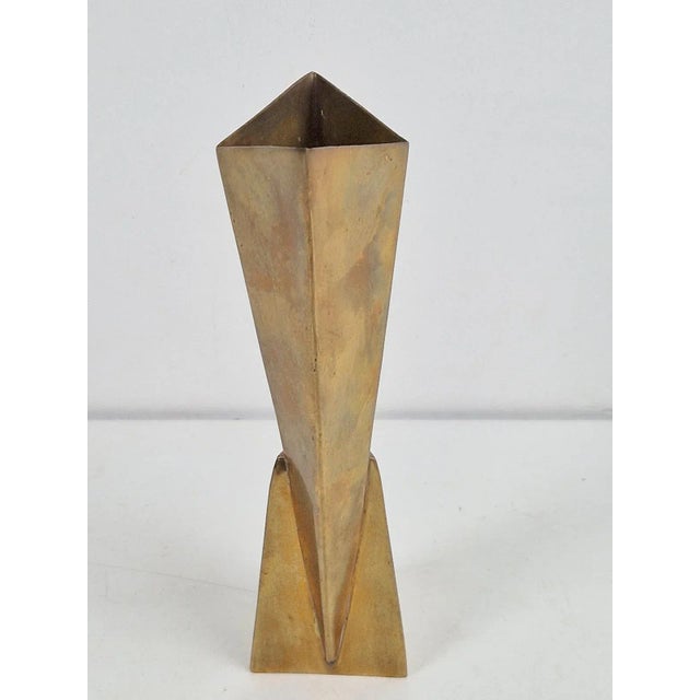 1930s Art Deco Cubist Brass Vase from WMF, 1930s For Sale - Image 5 of 14