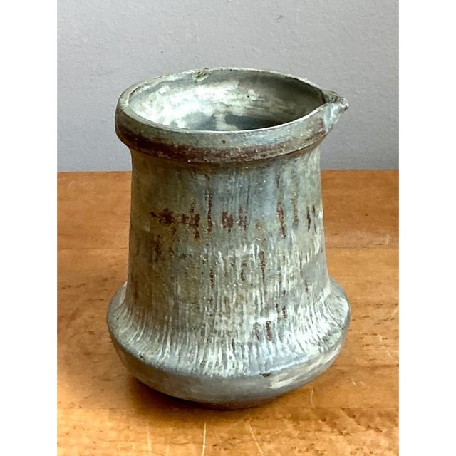 Vintage Drip Glaze Ceramic Pitcher For Sale In West Palm - Image 6 of 12