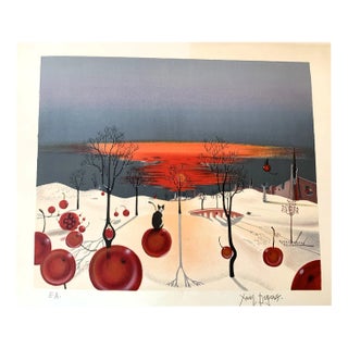 Xavier Degans, Paysage d'Hiver, Lithograph For Sale