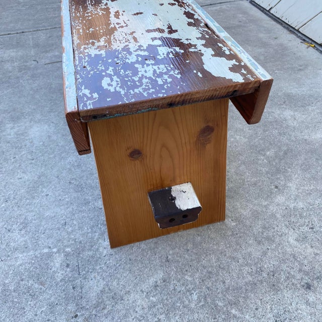 Folk Art Hand Crafted Folk Art Bench by Local Artist For Sale - Image 3 of 6
