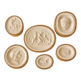 Antique Italian Grand Tour Plaster Intaglios - Set of 6 (Group #5) For Sale