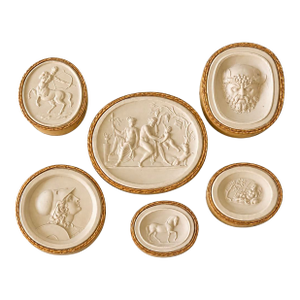 Antique Italian Grand Tour Plaster Intaglios - Set of 6 (Group #5)