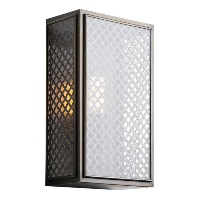 Tekna Essex Mesh-C Wall Light With Dark Bronze Finish and Clear Glass For Sale