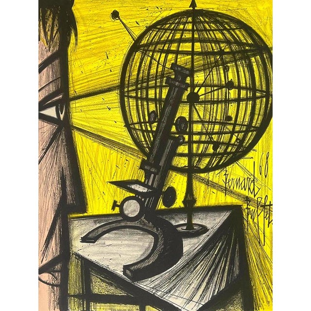 Pink Bernard Buffet, The Microscope, 1969, Lithograph For Sale - Image 8 of 8