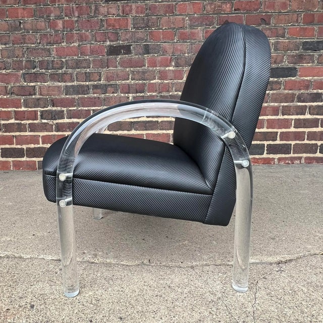 Pace Mid Century Modern Pace Lucite Club Chair For Sale - Image 4 of 13