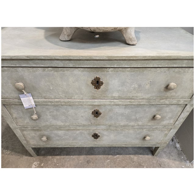 Green 19th Century Italian Neoclassical Painted Commode With Old-World Finish For Sale - Image 8 of 14