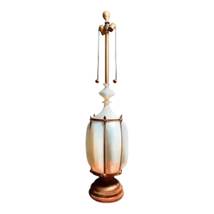 Mid 20th Century Regency Murano Style Opaline Caged Art Glass Table Floor Lamp