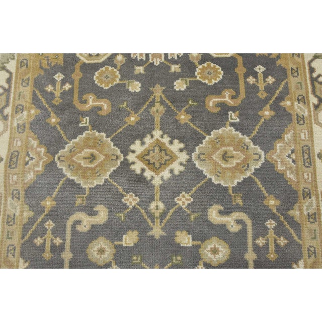 Oushak Rug 5’2” X 8’2” Gray Wool Traditional Hand-Knotted Oriental Carpet For Sale In Philadelphia - Image 6 of 15