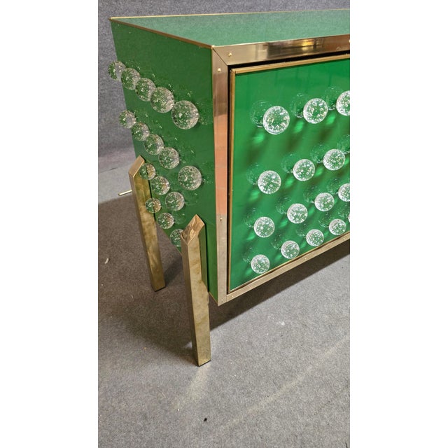 Italian Sculptural Sideboard with 120 Murano Glass and Brass Spheres from Justfurnituress SRL For Sale - Image 6 of 18