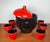 Mid-Century Modern West German Pottery Punch Bowl and Cups from Jasba, 1960s, Set of 7 For Sale - Image 17 of 18