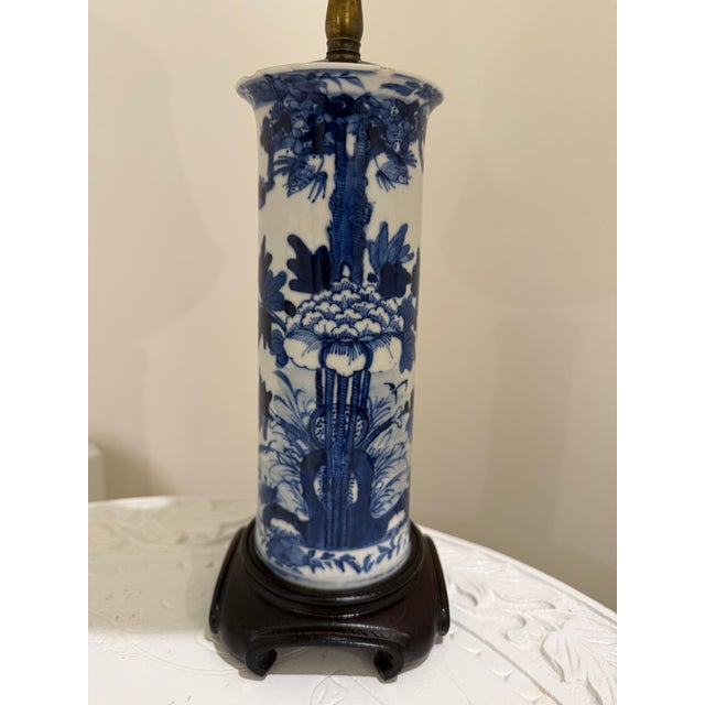 Chinese Late 19th Century Chinese Blue and White Small Porcelain Lamps - Pair For Sale - Image 3 of 11