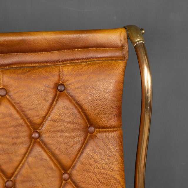 Tan Set of 20th Century British Leather Rocking Chairs, 1950s For Sale - Image 8 of 18
