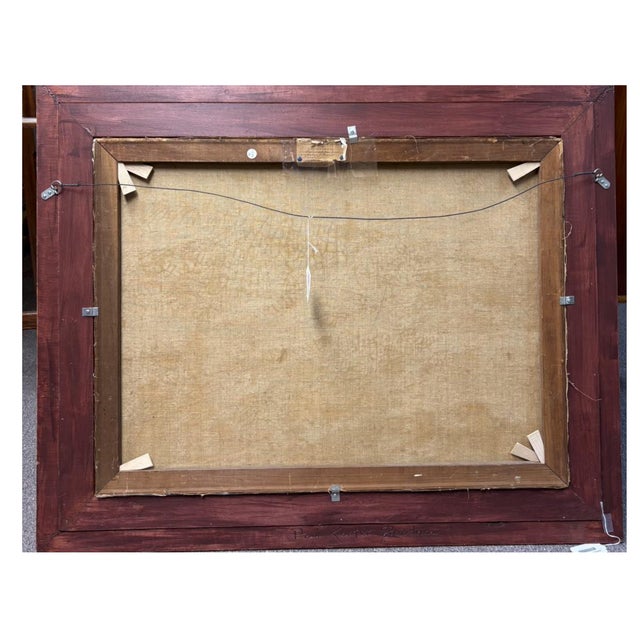 Galen J. Perrett 1949 American Marine Oil Painting, “She Crossed Our Bow” Period Frame For Sale - Image 4 of 6