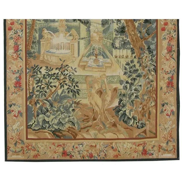 Vintage Woven Fountain Tapestry For Sale - Image 4 of 9